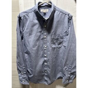 Aeropostale Men's Long Sleeve Button Down Shirt Size M Blue 100% Cotton